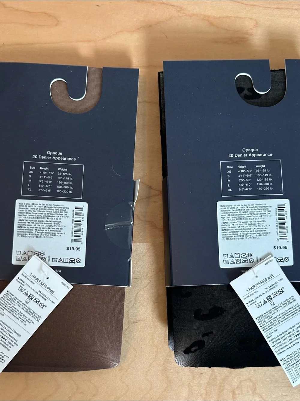 GAP Sheer Tights in Black and Gap Brown Tights